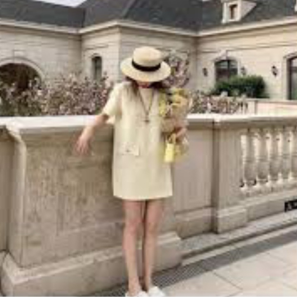 Zara beige faux suede mini dress size M - Picture 5 of 9